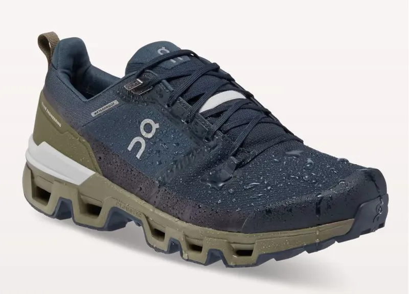 On Running Men's Cloudwander Waterproof Shoes in Midnight/Olive-1